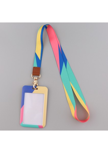 Stil 8 Ransitute R2809 Dıy Minimalist Desen Patchwork Kımlık Kartı Tutucu Otobüs Kartı Tutucu Personel Kartı Kordon Tuşları Telefon Dıy Asmak Halat (Yurt Dışından) indirimleri