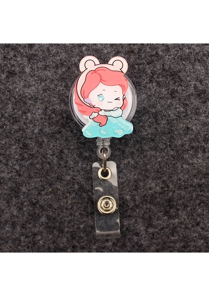 Gri Komik Tarzı Disney Prenses Ariel Cinderella Rozet Makara Hemşire Işçiler Enfermera Kımlık Tutucu Geri Çekilebilir Kartvizit Tutucu Aksesuarı (Yurt Dışından)
