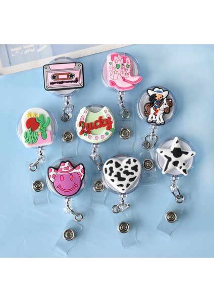 SSK-XH-653-17 1 Adet Kovboy Şapkası Geri Çekilebilir Makaralı Isimlik Tıbbi Işçi Kart Klibi Doktor Hemşire Kimlik Adı Kart Rozeti Tutucu Kimlik Sahibi (Yurt Dışından) fırsatları