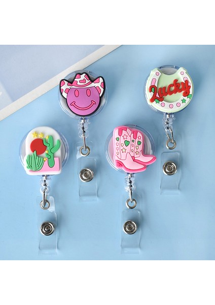 SSK-XH-653-17 1 Adet Kovboy Şapkası Geri Çekilebilir Makaralı Isimlik Tıbbi Işçi Kart Klibi Doktor Hemşire Kimlik Adı Kart Rozeti Tutucu Kimlik Sahibi (Yurt Dışından) indirimleri