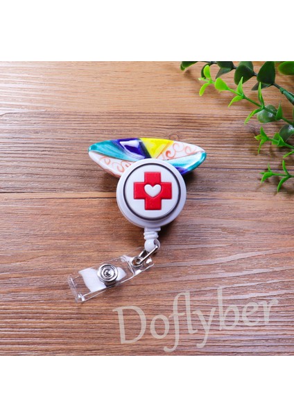 Kızıl Çapraz Sevimli Ambulans Stetoskop Silikon Geri Çekilebilir Rozet Makara Doktor Hemşire Göğüs Kartı Sergi Tutucu Klip (Yurt Dışından)