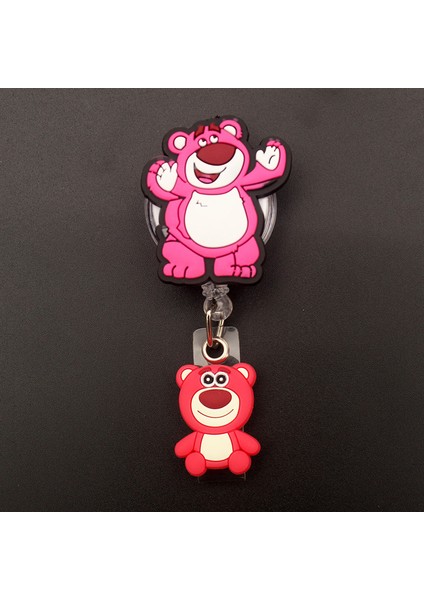 Gri Karikatür Sevimli Kırmızı Ayı Yeni Lotso Tarzı Geri Çekilebilir Rozet Makara Hemşire Doktor Kart Tutucu Ofis Hastane Adı Kart Malzemeleri (Yurt Dışından)