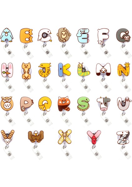 B Yaratıcı Yeni 26 Harfler Akrilik Geri Çekilebilir Rozet Makara Hemşire Doktor Öğrenci Sergi Kımlık Kartı Klipleri Rozet Tutucu Kırtasiye (Yurt Dışından) fırsatları