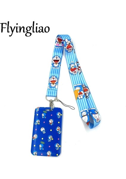 Boyun Askısı Tutucu Karikatür Doraemon Moda Kordon Kımlık Rozeti Tutucu Otobüs Geçiş Kılıfı Kapak Kayma Bankası Kredi Kartı Tutucu Askısı Kart Sahibinin Süslemeleri (Yurt Dışından)