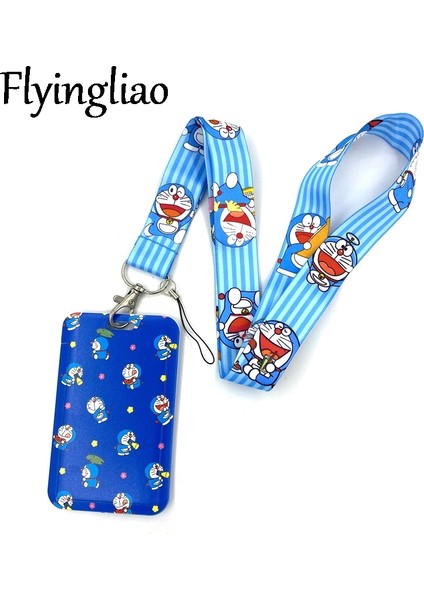 Boyun Askısı Tutucu Karikatür Doraemon Moda Kordon Kımlık Rozeti Tutucu Otobüs Geçiş Kılıfı Kapak Kayma Bankası Kredi Kartı Tutucu Askısı Kart Sahibinin Süslemeleri (Yurt Dışından)