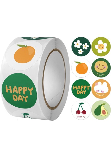 QY1708-100PCS 100-500PCS Yuvarlak Mutlu Gün Çıkartmaları Zarf Mühür Etiketleri Hediye Paketleme Dekor Doğum Günü Partisi Scrapbooking Kırtasiye Etiket (Yurt Dışından) fiyatları