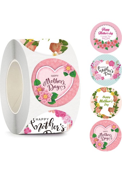 QY1843-500PCS 100-500PCS Yeni Yuvarlak Şekil 100PCS Mutlu Anneler Günü Hediyeleri Etiket Etiket Kraft Mutlu Doğum Günü Hediyeleri Etiket Etiketi (Yurt Dışından)