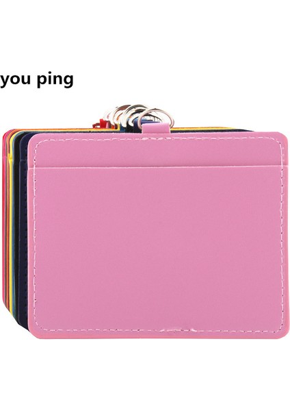 Pembe Lüks Kaliteli 618 Pu Kordon Çift Rozet Tutucu Banka Kredi Kartı Ofis Öğrenci Okul Malzemeleri Yeni (Yurt Dışından)