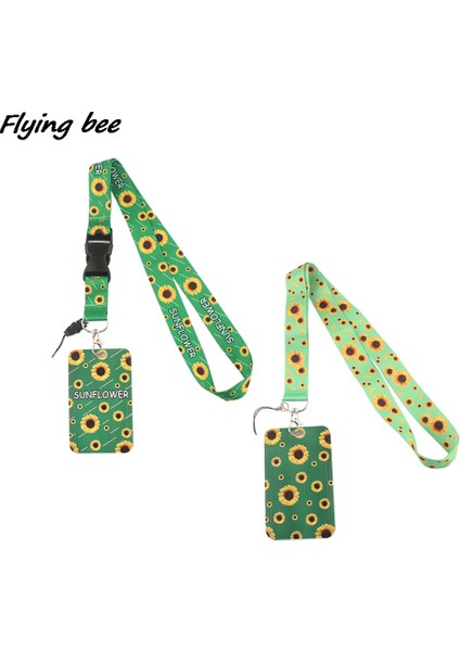 Stil 7 Flyingbee X1380 Yeşil Ayçiçeği Gizli Engellilik Unisex Moda Boyunluklar Kımlık Rozeti Tutucu Anahtarlık Tutucu Takı (Yurt Dışından)