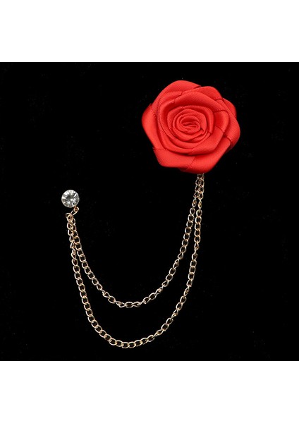 Stil 8 Damat Düğün Rozeti Yaka Pin Zincir Broşlar Kumaş Sanatı El Yapımı Gül Çiçek Broş Yaka Pin Erkek Gömlek Takım Elbise Aksesuarları (Yurt Dışından)