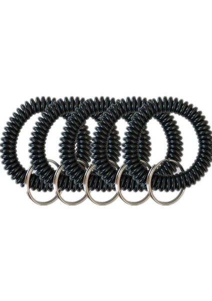 Mavi 5 Paket Plastik Gerilebilir Bahar Spiral Bilek Anahtar Bobin Bilek Bandı Anahtarlık Anahtar Zincirleri Açık Spor Yoga Sauna Havuzu (Yurt Dışından) indirimleri