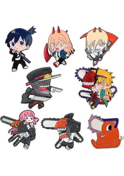 Stil 3 A2112 Anime Testere Adam Rozeti Cosplay Karikatür Denji Makima Aki Hayakawa Güç Broş Erkek Sırt Çantası Yaka Iğneler Aksesuarları (Yurt Dışından)