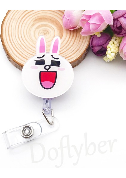 B Sevimli Karikatür Hayvan Geri Çekilebilir Makaralı Isimlik Kordon Kimlik Adı Kart Rozeti Tutucu Hemşire Öğrenci Çalışan Kart Klibi Ofis Malzemeleri (Yurt Dışından)