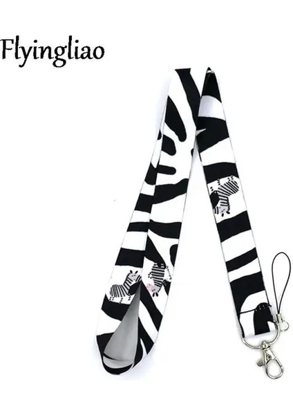 Boyun Kordon Zebra Sevimli Kart Kapak Klip Kordon Geri Çekilebilir Öğrenci Hemşire Rozeti Makara Klip Karikatür Kımlık Kartı Tutucu (Yurt Dışından)