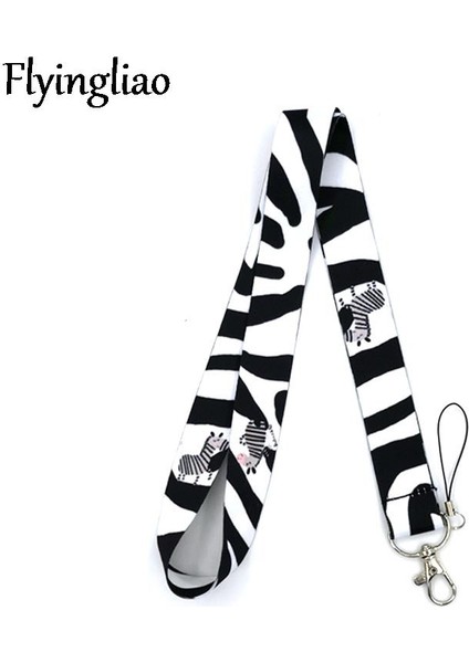 Boyun Kordon Zebra Sevimli Kart Kapak Klip Kordon Geri Çekilebilir Öğrenci Hemşire Rozeti Makara Klip Karikatür Kımlık Kartı Tutucu (Yurt Dışından)