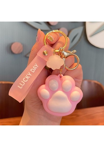 Pembe Sevimli Kedi Pençe Anahtarlık Moda Sırt Çantası Kolye Kawaii Kordon Anahtarlıklar Çanta Dekor Takı Kore Kırtasiye Ofis Malzemeleri (Yurt Dışından)