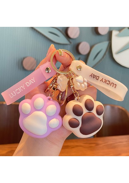 Pembe Sevimli Kedi Pençe Anahtarlık Moda Sırt Çantası Kolye Kawaii Kordon Anahtarlıklar Çanta Dekor Takı Kore Kırtasiye Ofis Malzemeleri (Yurt Dışından) fiyatları