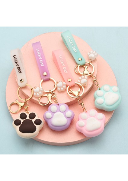 Pembe Sevimli Kedi Pençe Anahtarlık Moda Sırt Çantası Kolye Kawaii Kordon Anahtarlıklar Çanta Dekor Takı Kore Kırtasiye Ofis Malzemeleri (Yurt Dışından) modelleri