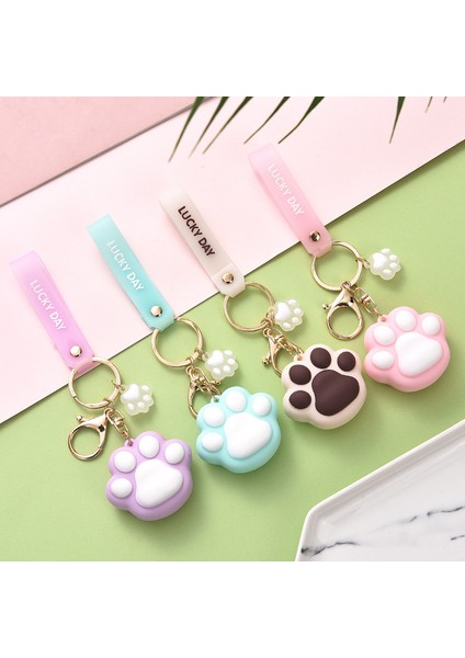 Pembe Sevimli Kedi Pençe Anahtarlık Moda Sırt Çantası Kolye Kawaii Kordon Anahtarlıklar Çanta Dekor Takı Kore Kırtasiye Ofis Malzemeleri (Yurt Dışından) fırsatları