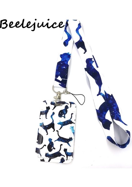 Stil 3 Siyah Kediler Kalpler Aşk Moda Kordon Kımlık Rozeti Tutucu Otobüs Geçiş Kılıfı Kapak Kayma Bankası Kredi Kartı Tutucu Askı Kart Tutucu Hediyeler (Yurt Dışından)