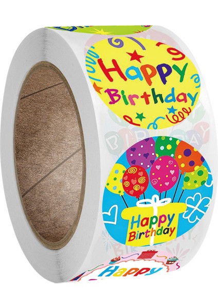 K121 Lbsısı Hayat 1 Inç 500 Adet Rulo Mutlu Doğum Günü Dört Güzel Renk Tasarımları Kutuları Zarflar Çanta Dekorasyon Çıkartmaları Etiketleri (Yurt Dışından) modelleri