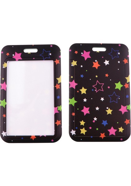 Stil 1 ER1859 Renkli Yıldız Moda Boyunluklar Kımlık Rozeti Tutucu Otobüs Geçiş Kılıfı Kapak Kayma Bankası Kredi Kartı Tutucu Askı Kart Sahibi (Yurt Dışından)