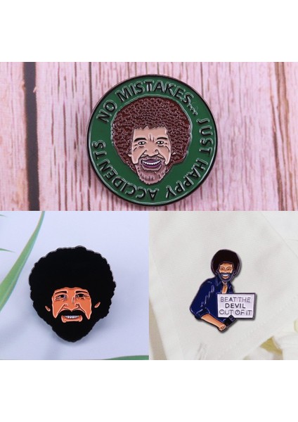Stil 2 Mükemmel Kalite Sanatçı Ressam Bob Pin Broş Hata Yok Sadece Mutlu Kazalar Rozeti Süslüyor Emaye Pimleri Takı Aksesuarları (Yurt Dışından)