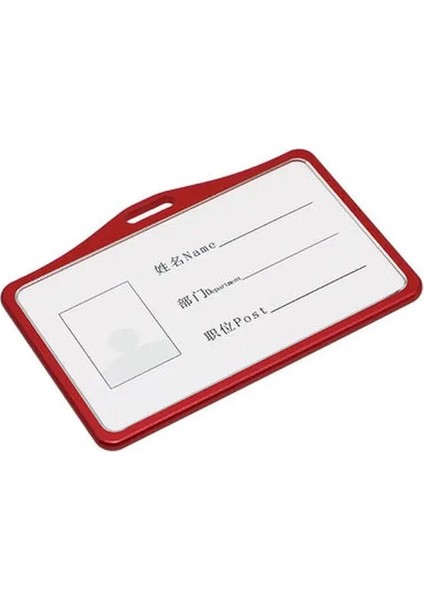 Kırmızı Yatay Alüminyum Alaşımlı Kart Tutucu Kordon Rozet Makarası Ofis Şirket Personeli Işçi Geçiş Kredi Kimlik Kartı Rozeti Tutucu Iş Malzemeleri (Yurt Dışından)