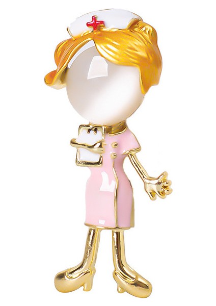 NS06 Sevimli Beyaz Hemşire Broş Güzel Kız Doktor Hastane Tıbbi Stetoskop Rozeti Yaka Iğneler Broş Takı Aksesuar Tatil Hediye (Yurt Dışından)