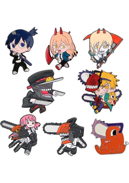 Stil 4 A2112 Anime Testere Adam Rozeti Cosplay Karikatür Denji Makima Aki Hayakawa Güç Broş Erkek Sırt Çantası Yaka Iğnesi Aksesuarları (Yurt Dışından)
