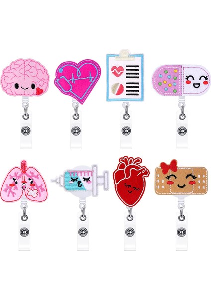 Stil 4 1 Adet Geri Çekilebilir Hemşire Rozet Makarası Klip Rozet Tutucu Öğrenciler Doktor Kimlik Kartı Tutucu Kawaii Woundplast ve Organ Desen (Yurt Dışından)