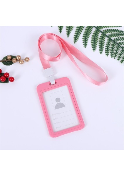V-BLACK-10PCS 10 Adet/grup Plastik Çift Taraflı Şeffaf Çalışanlar Çalışma Okulu Kimlik Kartı Ofis Geçiş Kimlik Kartı Tutucu Aksesuarları Kordon (Yurt Dışından)
