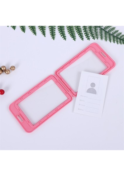 V-BLACK-10PCS 10 Adet/grup Plastik Çift Taraflı Şeffaf Çalışanlar Çalışma Okulu Kimlik Kartı Ofis Geçiş Kimlik Kartı Tutucu Aksesuarları Kordon (Yurt Dışından)