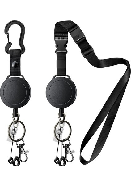 Black2 2 Adet Geri Çekilebilir Makaralı Isimlik Kimlik Kordon Adı Etiketi Kart Rozeti Tutucu Makaraları Geri Tepme Kemer Anahtarlık Rozet Klipleri Kart Tutucu Anahtarlık (Yurt Dışından) fiyatları