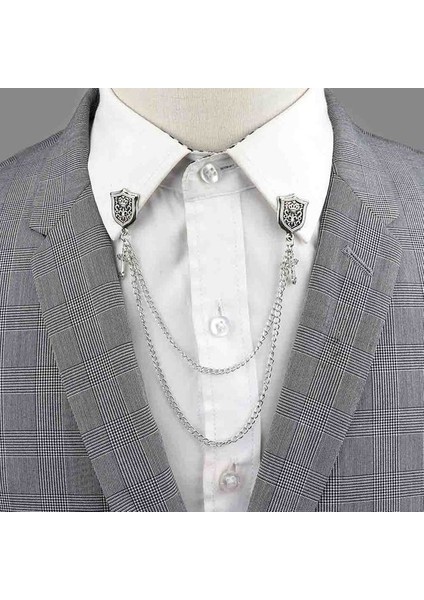 Stil 8 Yeni Erkek Kadın Gömlek Yaka Püskül Zincir Yaka Pin Broş Ejderha Kartal Geyik Kafası Kanatları Rozeti Retro Unisex Takı Aksesuarları (Yurt Dışından)