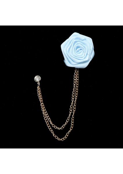 Stil 6 Damat Düğün Rozeti Yaka Pin Zincir Broşlar Kumaş Sanatı El Yapımı Gül Çiçek Broş Yaka Pin Erkek Gömlek Takım Elbise Aksesuarları (Yurt Dışından)