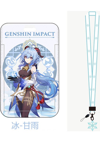 C Oyunu Genshin Anime Kart Kılıfları Kimlik Kartı Kordon Aksesuarı Anahtar Kordon Cosplay Rozeti Kımlık Kartları Sahipleri Boyun Askıları Anahtarlıklar (Yurt Dışından)