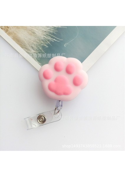 Kedi Pençe Kawaii Hayvan Rozet Makaraları Karikatür Piglet Panda Hamster Kedi Paw Rozet Makaraları Çalışma Kartı Kımlık/ıc Kart Tutucu Aksesuarları (Yurt Dışından)