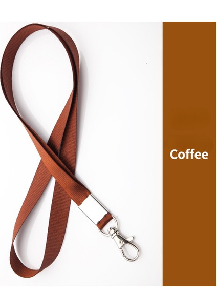 Kahve 1 Adet Çalışma Kartı Kordon Halat Paslanmaz Çelik Kanca ile Çalışan Adı Kımlık Etiketi Otobüs Kartı Kapağı Kimlik Rozeti Kordon Boyun Askısı (Yurt Dışından)