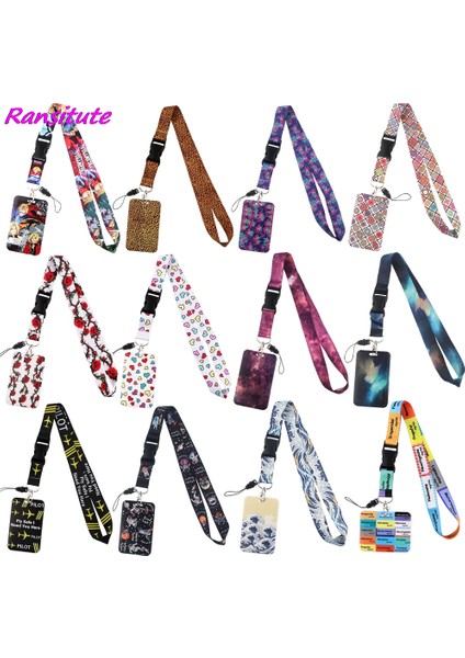 17 Ransitute R1952 Yaratıcı Leopar Gül Mandala Toka Kordon Kart Sahibinin Kımlık Tutucu Otobüs Kartı Tutucu Personel Kartı Çocuk Için Hediyeler (Yurt Dışından)