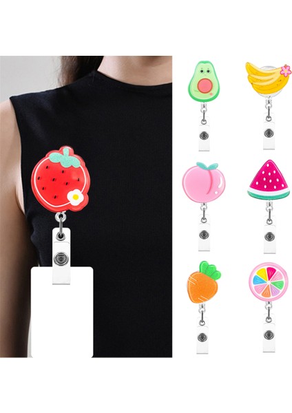 Çilek Karikatür Meyve Geri Çekilebilir Makaralı Isimlik Klip Öğrenciler Doktor Kimlik Kartı Tutucu Adı Ekran Etiketi Rozet Tutucu Çalışma Kart Klibi (Yurt Dışından) fiyatları