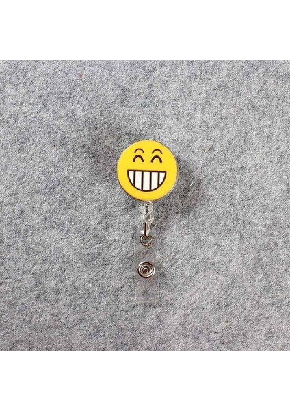 Stil 3 Yeni Silika Jel Komik Gülen Yüz 60CM Geri Çekilebilir Makaralı Isimlik Kimlik Kartı Tutucu Kemer Klipsi Kordon Adı Etiketi Kartı Okul Ofis Için (Yurt Dışından)