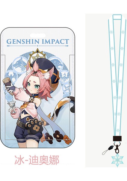 B Oyun Genshin Anime Kart Kılıfları Kimlik Kartı Kordon Aksesuarı Anahtar Kordon Cosplay Rozeti Kımlık Kartları Sahipleri Boyun Askıları Anahtarlıklar (Yurt Dışından)