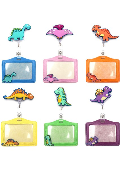 Mor Renkler Dinozor Geri Çekilebilir Enine Kart Tutucu Rozet Makara Hemşire Sergi Enfermera Kız Adı Kart Göğüs Erkek Komik Hayvan (Yurt Dışından) fiyatları