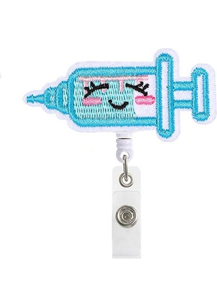 Siyah Yatay Tıbbi Işçiler Serisi Rozet Makarası Bant Yardımı Tarzı Flet Nakış Geri Çekilebilir Dönebilen Şırınga Kalp Çalışma Geçiş Kart Klipsi Makarası (Yurt Dışından) indirimleri