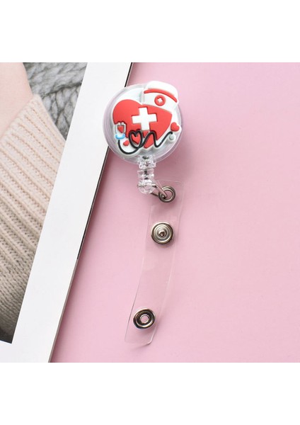 01 1 Adet Sevimli Tıbbi Malzemeler 60CM Silikon Geri Çekilebilir Makaralı Isimlik Öğrenci Hemşire Sergi Enfermera Isim Kartı Kimlik Kartı Sandığı (Yurt Dışından)