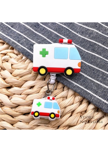 Y04 Karikatür Ambulans Itfaiye Kamyonu 360 Derece Geri Çekilebilir Rozet Makara Kımlık Adı Etiket Kartı Hemşire Öğrenci Rozeti Tutucu Çocuklar Çekme Hattı Makaraları (Yurt Dışından)