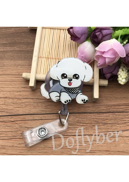 M Güzel Kedi Köpek Civciv Geri Çekilebilir Rozet Makara Öğrenci Hemşire Sergi Kımlık Adı Kart Rozeti Tutucu Ofis Malzemeleri (Yurt Dışından)