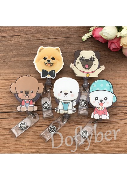 M Güzel Kedi Köpek Civciv Geri Çekilebilir Rozet Makara Öğrenci Hemşire Sergi Kımlık Adı Kart Rozeti Tutucu Ofis Malzemeleri (Yurt Dışından) fırsatları