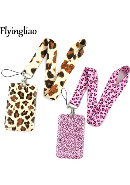 Kart Sahibinin Pembe Leopar Desenli Kordon Kredi Kartı Kimlik Tutucu Çanta Öğrenci Kadın Seyahat Kartı Kapak Rozeti Araba Anahtarlık Süslemeleri (Yurt Dışından) fiyatları
